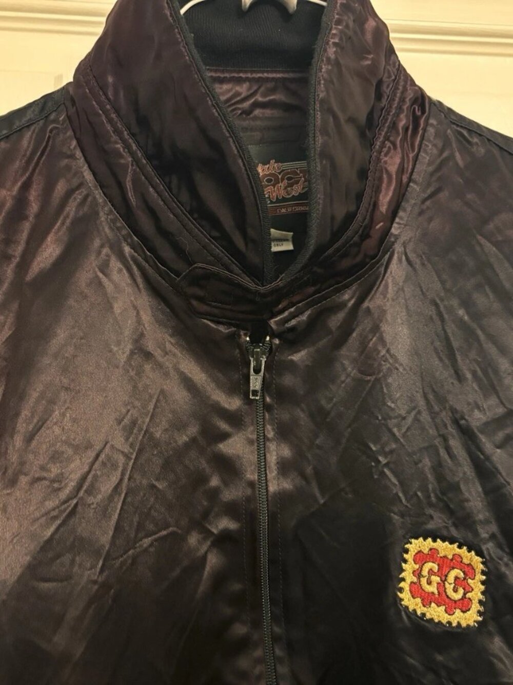 Vtg Gold Coast Master Apparel Jacket Mens Black Satin Casino Vegas Zip XXL XxxL - Picture 5 of 8